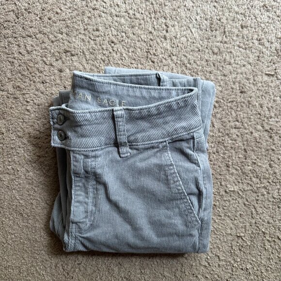 American Eagle Pants Womens 2 28x31 Mid Rise High Rise Kick Boot Corduroy Grey - Picture 14 of 14